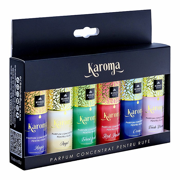 Set 6 Parfumuri concentrate pentru rufe, KAROMA - Magic, Angel, Forest Fresh, Red Passion, Ocean, Fresh Bloom, 6 x 50 ml [2]