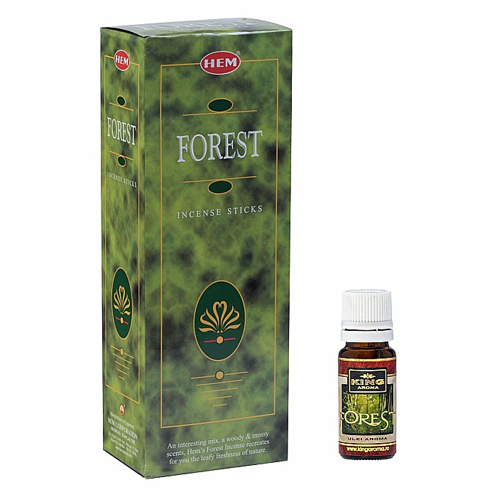 Pachet 120 betisoare parfumate HEM Forest si Ulei aromaterapie Forest Kingaroma, 10 ml [1]