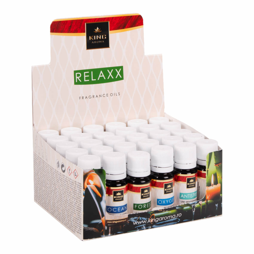 Pachet 30 Uleiuri Parfumate Aromaterapie RELAXX, KING Aroma – Mix Premium Zen (10 Arome x 3 Bucăți) [3]