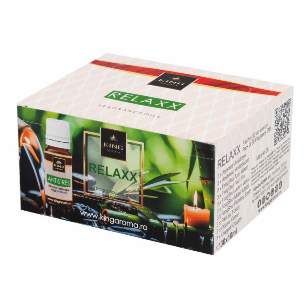 Pachet 30 Uleiuri Parfumate Aromaterapie RELAXX, KING Aroma – Mix Premium Zen (10 Arome x 3 Bucăți) [4]