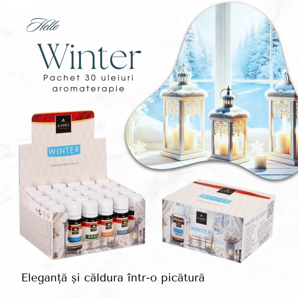 Pachet 30 Uleiuri Parfumate Aromaterapie WINTER, KING Aroma – Magia Sărbătorilor Fabricată în România (10 Arome x 3 Bucăți) [2]