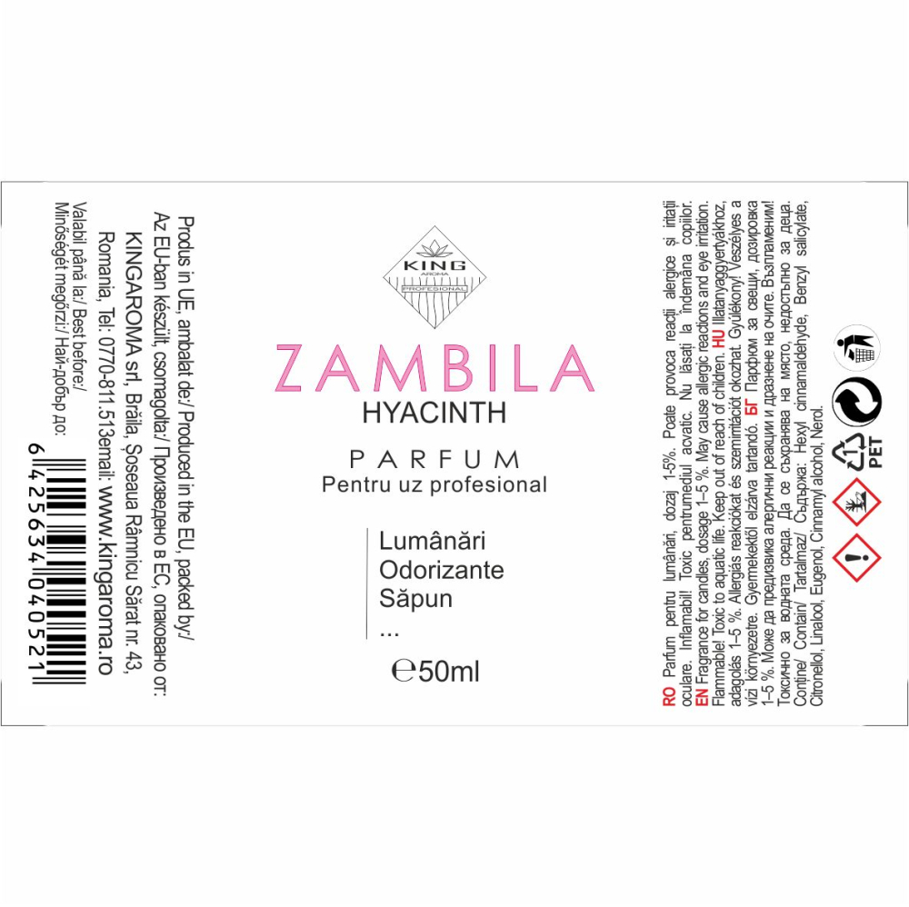 Parfum Concentrat Zambilă (Hyacinth) pentru Lumânări, Odorizante și Săpun, 50ml [3]