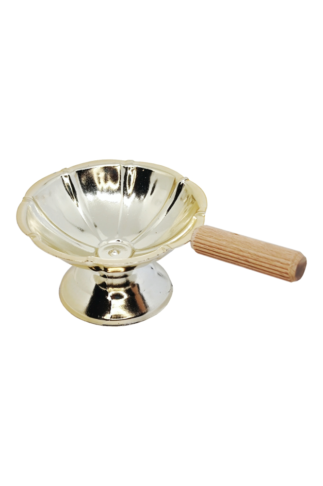 Set 3 bucati Catuie metal auriu cu maner de lemn si Ulei parfumat pt candela KING Aroma ATHOS, 50 ml [3]