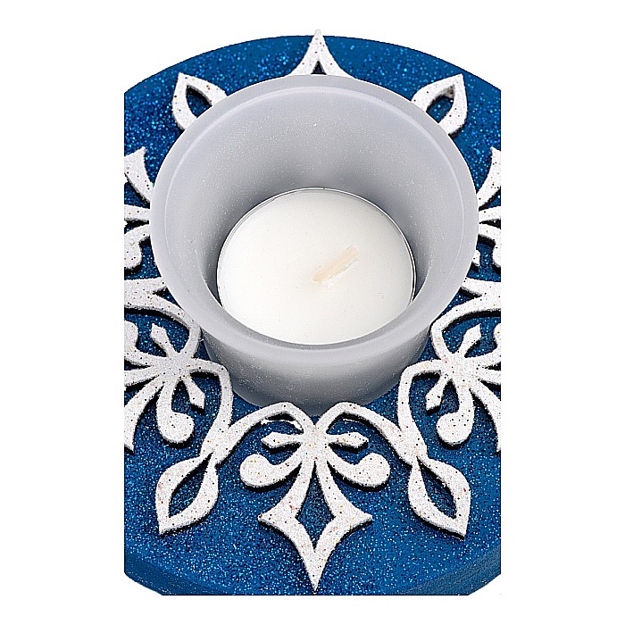 Suport lumânare Fulg, Albastru [3]