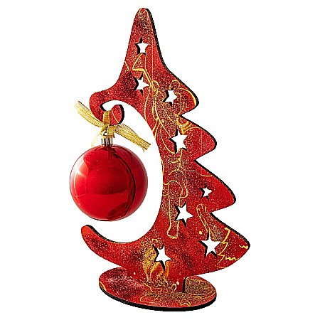 CRACIUN - Brad glob mare Rosu