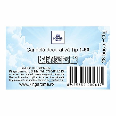 Set 28 bucati Candele cu capac, Tip 1-50 rosu, 15 ore, Kingaroma [4]