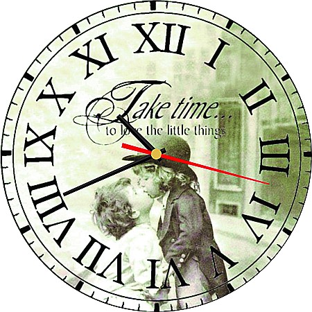 Decorațiuni & Cadouri - Ceas de perete MDF Sărut copii