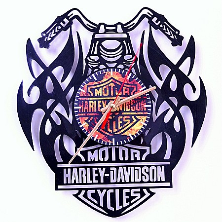 Decorațiuni & Cadouri - Ceas de perete disc vinil Harley Flame