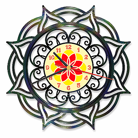 Decorațiuni & Cadouri - Ceas de perete disc vinil Mandala roșu