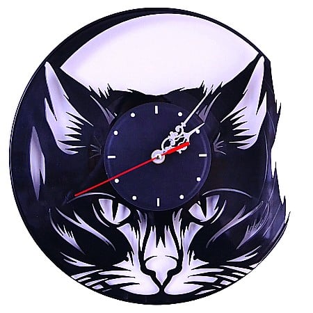 Decorațiuni & Cadouri - Ceas de perete disc vinil Pisica