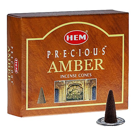 Conuri parfumate 10 buc - Conuri parfumate HEM, Amber 10 buc