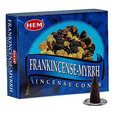 Conuri parfumate 10 buc - Conuri parfumate HEM, Frankincese Mirrh 10 buc