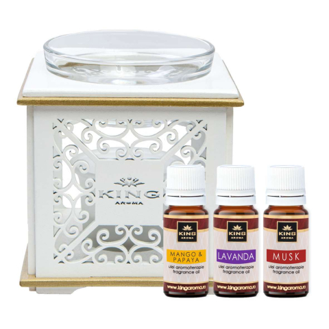 AROMATERAPIE & Casă - difuzor-aromaterapie-elegance-king-aroma-set-3-uleiuri-parfumate-handmade-romania