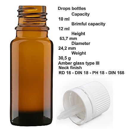 Set 160 buc Sticlute brune cu picurator si capac alb, 10ml [3]