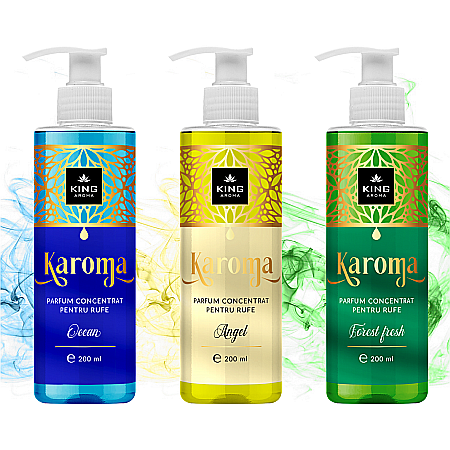 PARFUMURI DE RUFE - Pachet 3 Parfumuri concentrate pentru rufe KAROMA - Ocean, Angel, Forest fresh
