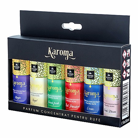 Set 6 Parfumuri concentrate pentru rufe, KAROMA - Magic, Angel, Forest Fresh, Red Passion, Ocean, Fresh Bloom, 6 x 50 ml [2]