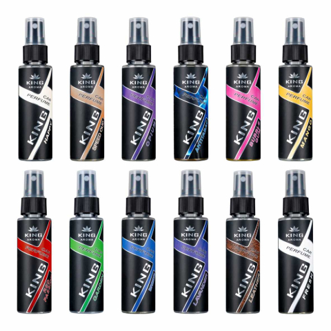 KING Aroma COMPLETE COLLECTION – Pachet 12 Odorizante Auto Spray, 12 x 50 ml