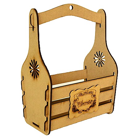 CADOURI & Evenimente - Suport aranjamente florale MDF Lădiță cu mâner