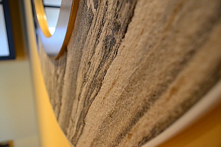 Oglinda moderna decorativa de lux, de perete, rotunda 90cm, din MDF placat, Kingaroma, Marble [8]