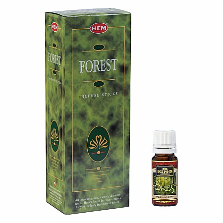 Betisoare Parfumate & Ulei Aromaterapie - Pachet 120 betisoare parfumate HEM Forest si Ulei aromaterapie Forest Kingaroma, 10 ml