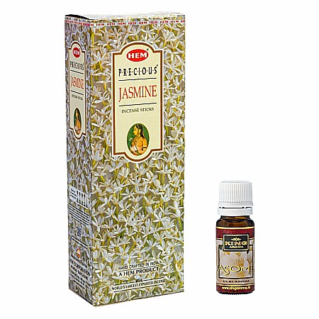 Betisoare Parfumate & Ulei Aromaterapie - Pachet 120 betisoare parfumate HEM Iasomie si Ulei aromaterapie Iasomie Kingaroma, 10 ml