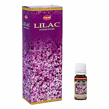 Betisoare Parfumate & Ulei Aromaterapie - Pachet 120 betisoare parfumate HEM Liliac si Ulei aromaterapie Liliac Kingaroma, 10 ml