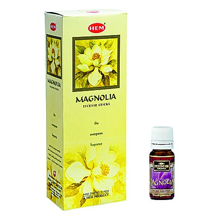 Betisoare Parfumate & Ulei Aromaterapie - Pachet 120 betisoare parfumate HEM Magnolie si Ulei aromaterapie Magnolie Kingaroma, 10 ml