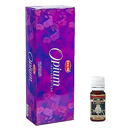 Betisoare Parfumate & Ulei Aromaterapie - Pachet 120 betisoare parfumate HEM Opium si Ulei aromaterapie Opium Kingaroma, 10 ml