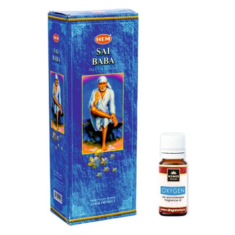 Pachet Bețisoare Parfumate HEM + Ulei Parfumat Aromaterapie - betisoare-parfumate-hem-sai-baba-ulei-aromaterapie-oxygen-king-aroma-pachet