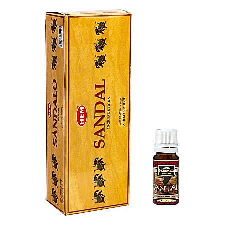 Betisoare Parfumate & Ulei Aromaterapie - Pachet 120 betisoare parfumate HEM Santal si Ulei aromaterapie Santal Kingaroma, 10 ml