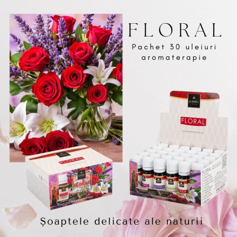 Pachet 30 Uleiuri Parfumate Aromaterapie FLORAL, KING Aroma – Cel Mai Vândut Mix, 10 Arome Premium, Fabricat în România [1]