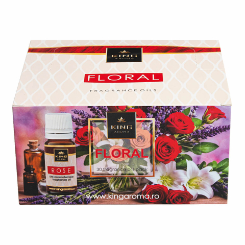 Pachete 30 Uleiuri Parfumate Aromaterapie - Pachet 30 Uleiuri Parfumate Aromaterapie FLORAL, KING Aroma – Cel Mai Vândut Mix, 10 Arome Premium, Fabricat în România