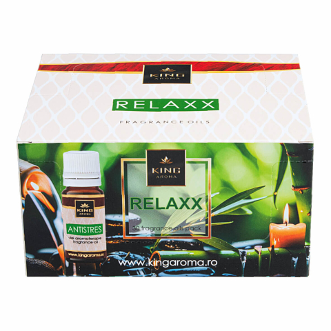 Pachet 30 Uleiuri Parfumate Aromaterapie RELAXX, KING Aroma – Mix Premium Zen (10 Arome x 3 Bucăți) [0]