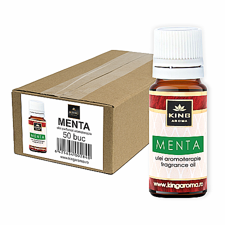Pachete 50 buc Uleiuri aromaterapie - Pachet 50 uleiuri parfumate aromaterapie, MENTA, Kingaroma, 10 ml