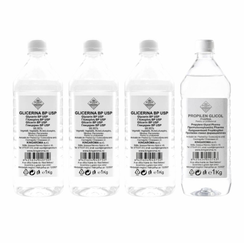 Bază lichide VG/PG – DIY & Profesional - baza-lichide-vg-pg-4kg-glicerina-3kg-propilen-1kg-king-aroma