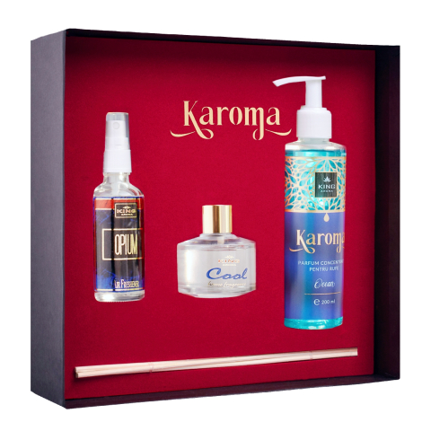 KAROMA Parfum rufe - Pachet Cadou Karoma – Parfum Rufe Ocean & Set Odorizante Opium & Cool