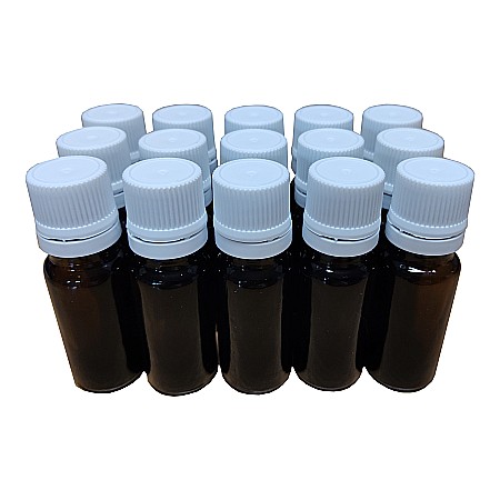 Set 15 buc Sticlute brune cu picurator si capac alb, 10ml [2]