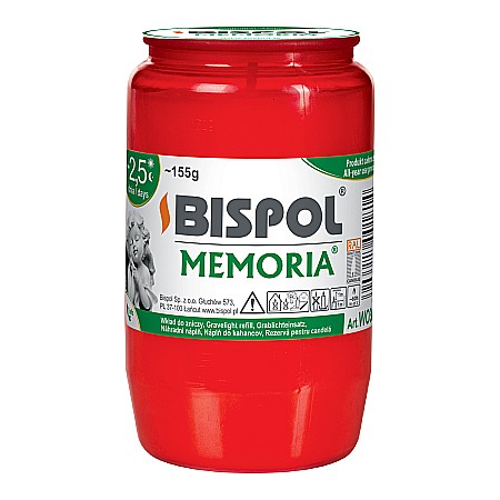 Produse Religioase - Set 24 bucati Rezerva Candela Memoria WO3 rosu, 60 ore, Bispol