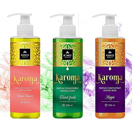 PARFUMURI DE RUFE - Set 3 Parfumuri concentrate pentru rufe, KAROMA - Fresh Bloom, Forest Fresh, Magic