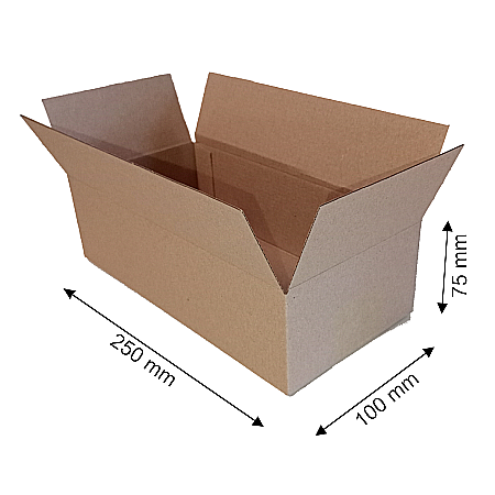 AMBALAJE & MATERII PRIME - Set 50 Cutii Carton Natur microondul, Kingaroma, 250 x 100 x 75 mm