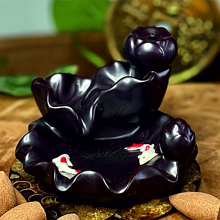 Suport conuri parfumate backflow, Gold Fish [3]