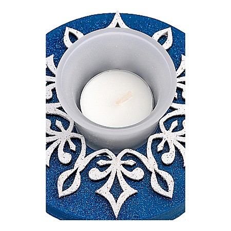 Suport lumânare Fulg, Albastru [2]