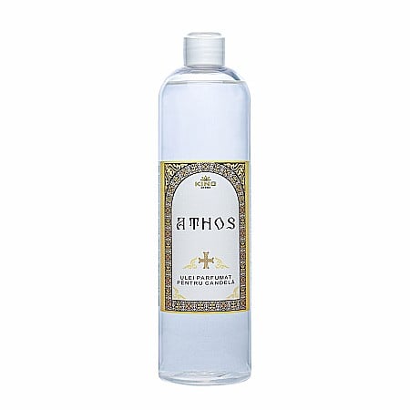 Candele - Ulei parfumat pentru candela – ATHOS – aroma liturgică cu Smirna, Mir și Nard – 500 ml