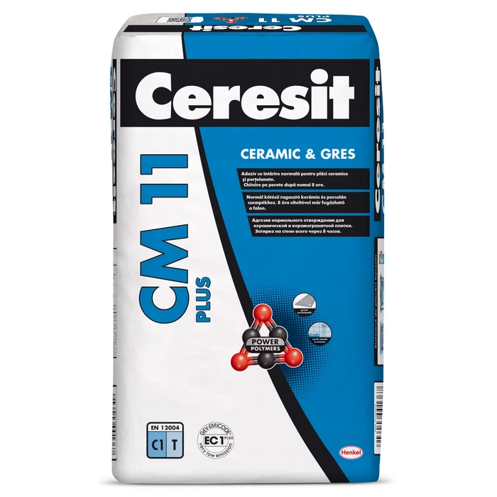 Adeziv gresie si faianta Ceresit CM 11 Plus, gri, pentru interior, 25 kg