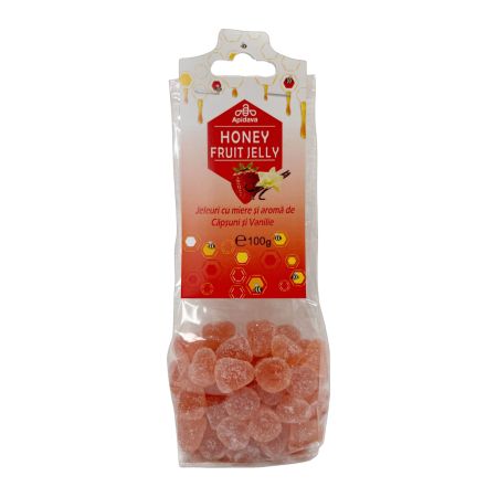 Delicii - Jeleuri cu miere și aromă Căpșuni-Vanilie (100g)