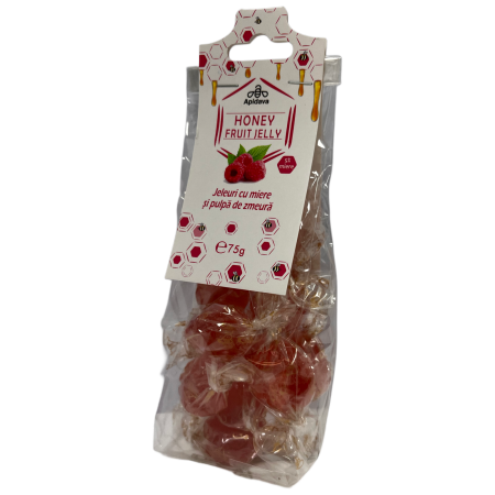 Delicii - Jeleuri cu pulpa de zmeura si miere (75g)