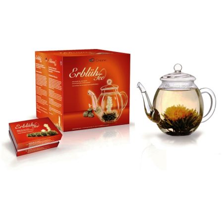 Ceai Alb - Set cadou ceai alb: 6 flori de ceai şi ceainic din sticlă 500ml