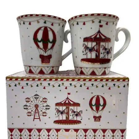 Sticlă și Porțelan - Set Cani de Craciun Christmas Wonderland 275ml