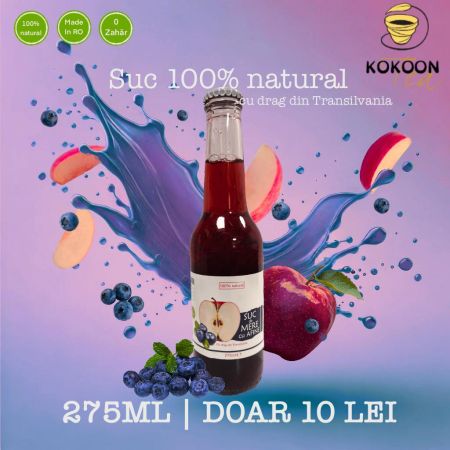 Bauturi Naturale - Suc de mere şi afine, românesc, 100% natural, 275ml