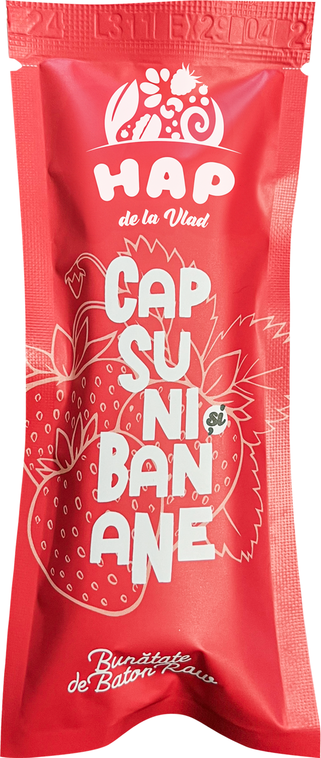 Baton HAP de la Vlad (raw vegan) 45g Capsuni-Banane